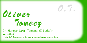 oliver tomecz business card